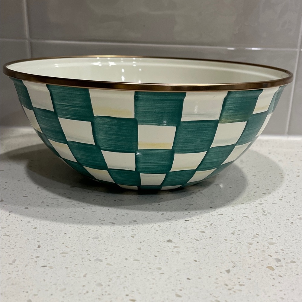 Mackenzie-Childs Emerald Check Medium Everyday Bowl